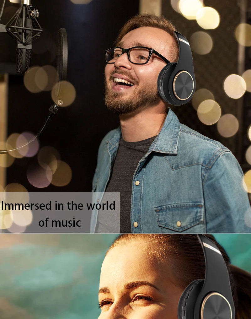 Auriculares inalámbricos supraaurales Bluetooth 5.3 HiFi estéreo de baja latencia con cancelación de ruido, auriculares para juegos con micrófono ENC