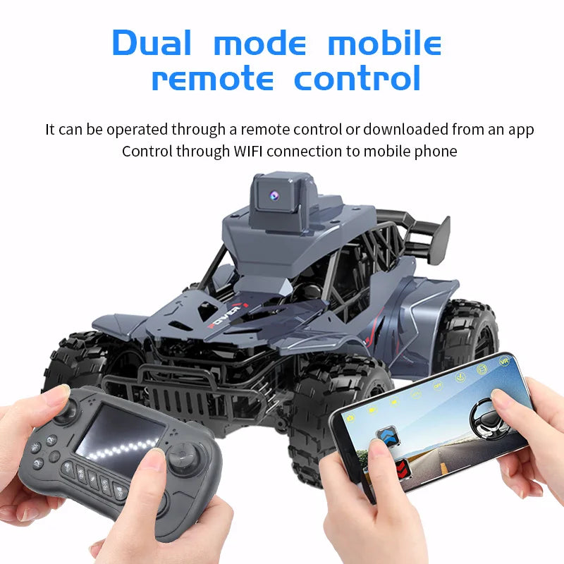 Coche RC con Cámara LCD, Control Remoto FPV, Transmisión en Tiempo Real, Voz