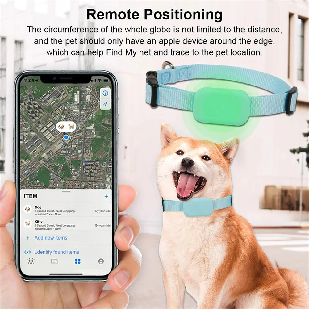Rastreador GPS Inteligente para Mascotas, Niños, Equipaje y Llaves, Etiqueta de Posicionamiento Global, Rastreador GPS para Mascotas con Collar Ajustable, Localizador de Perros
