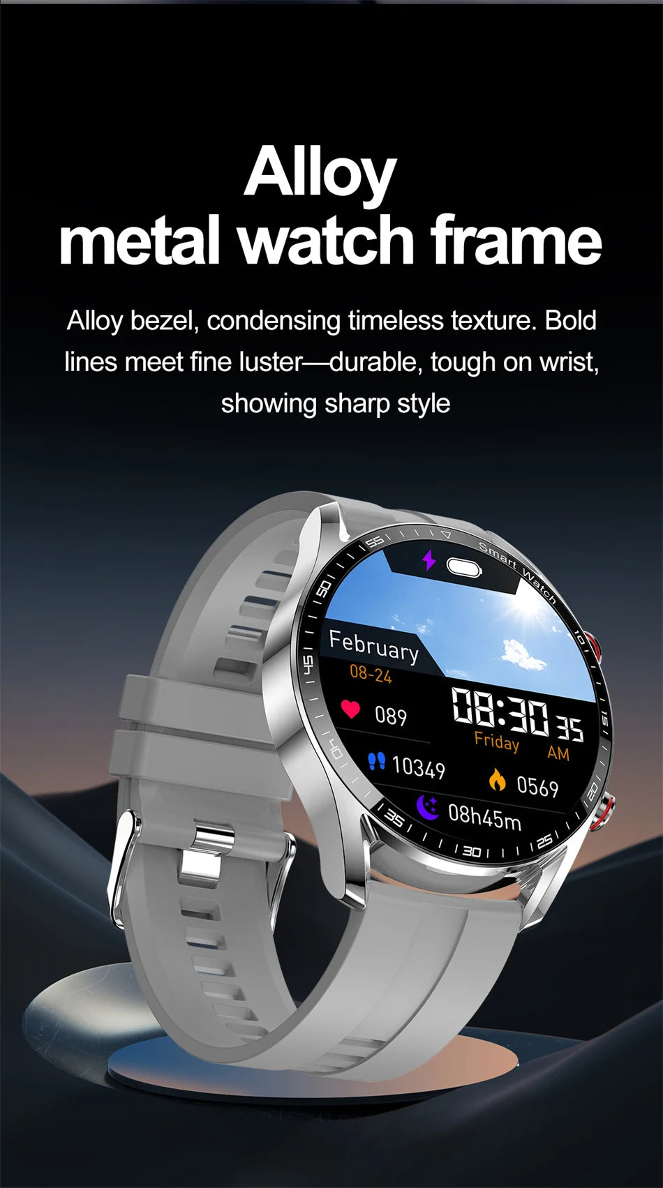 ECG + PPG Bluetooth llamada reloj inteligente hombres láser salud presión arterial Fitnes relojes deportivos hombre deportes impermeable Smartwatch + caja