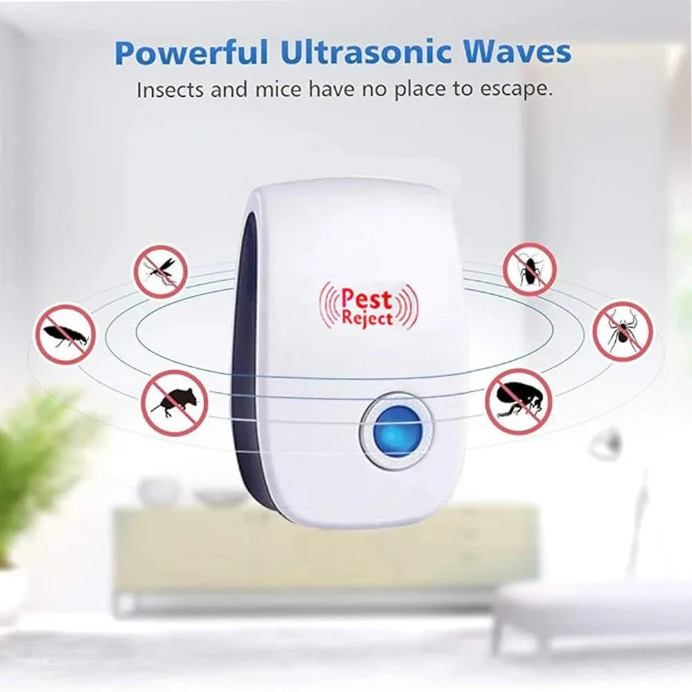 Repelente ultrasónico de plagas enchufable, control electrónico de insectos, repelente de mosquitos para el hogar, repelente de ratones, hormigas, arañas, cucarachas