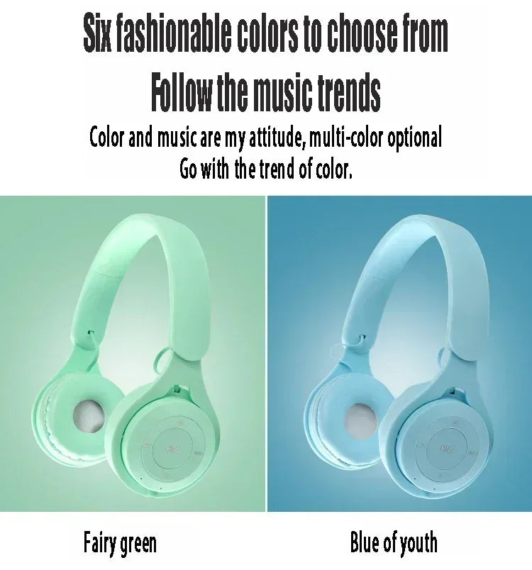 Macarone auriculares inalámbricos Bluetooth con micrófono aislamiento acústico auriculares para juegos auriculares de graves Hifi Blutooth5.3 Hedset
