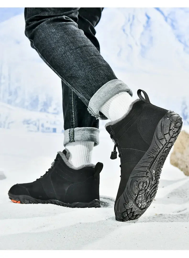 Botas de senderismo forradas de felpa para hombre, antideslizantes de invierno