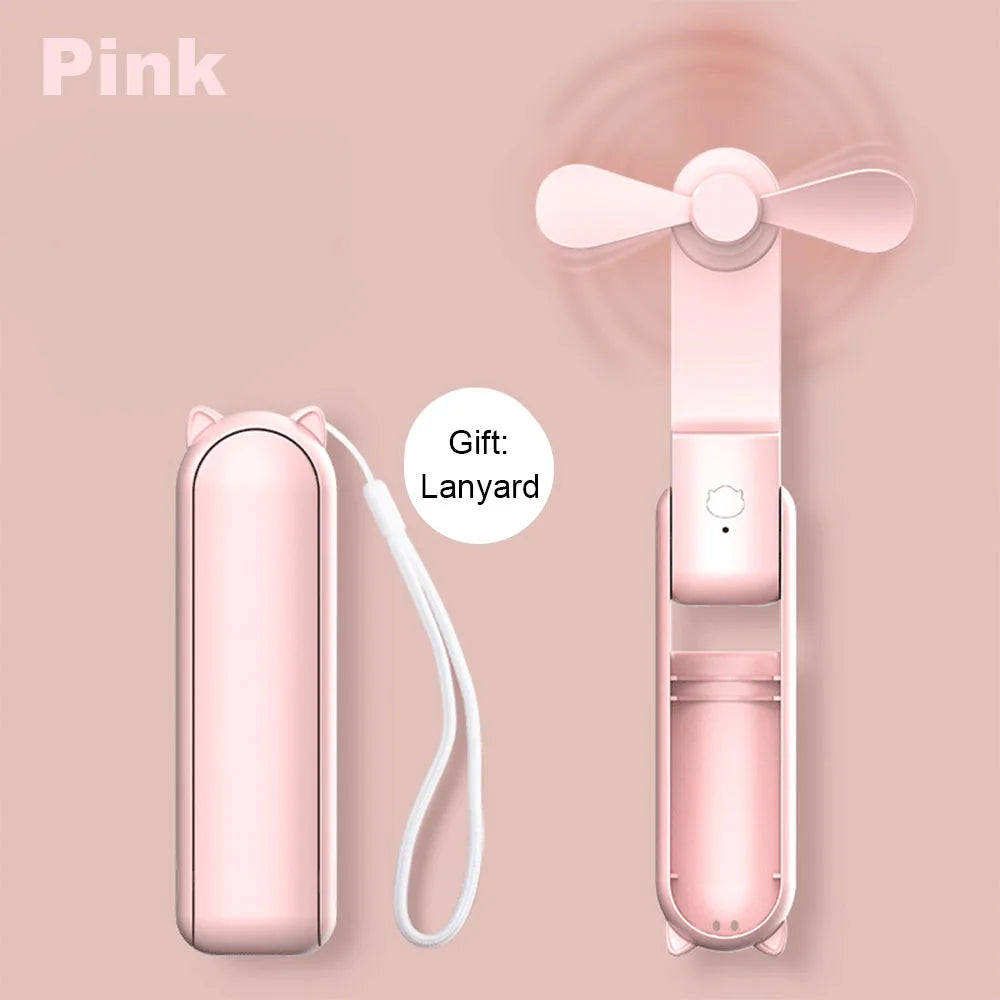 Mini Ventilador Portátil Plegable con Banco de Energía