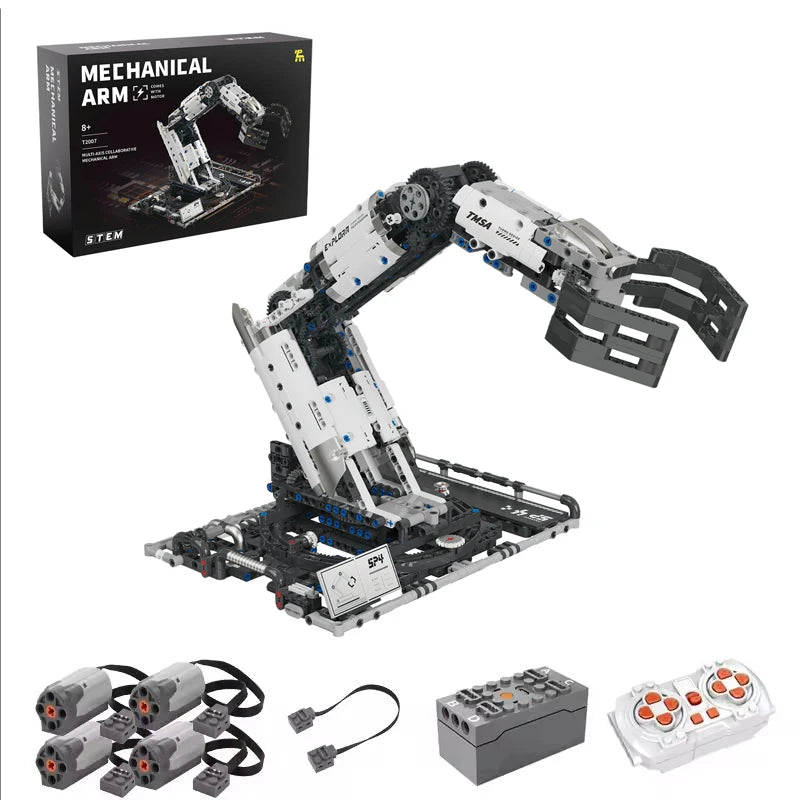 Bloques de construcción programables con brazo mecánico multieje, robot 5 en 1, juguetes de Control remoto, vástago interactivo, regalo de aprendizaje para niños