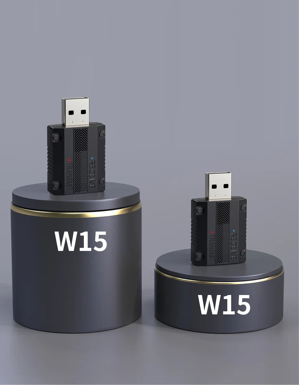 Kit Bluetooth 5.3 para Auto DYBO W15, Transmisor Receptor 2 en 1, Aux 3,5mm