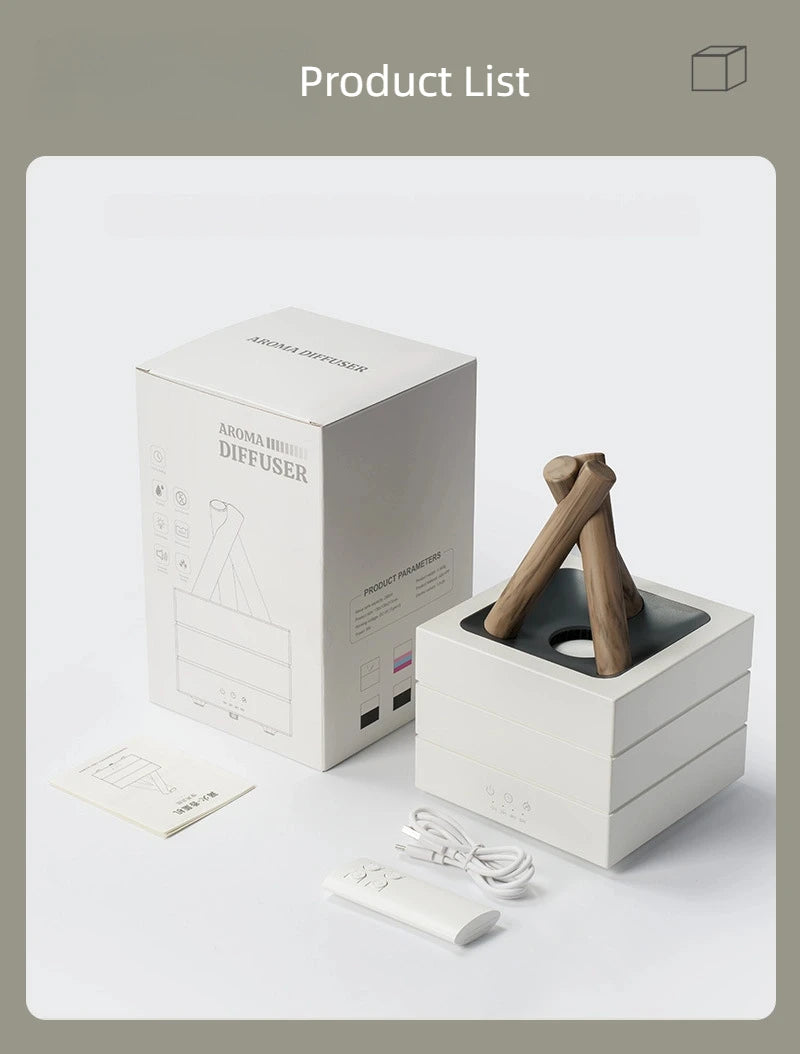Difusor de Aroma de llama de 280ml, humidificador de aire USB, luz de ambiente colorida y Control remoto, difusor de Aroma de aceite esencial de hoguera