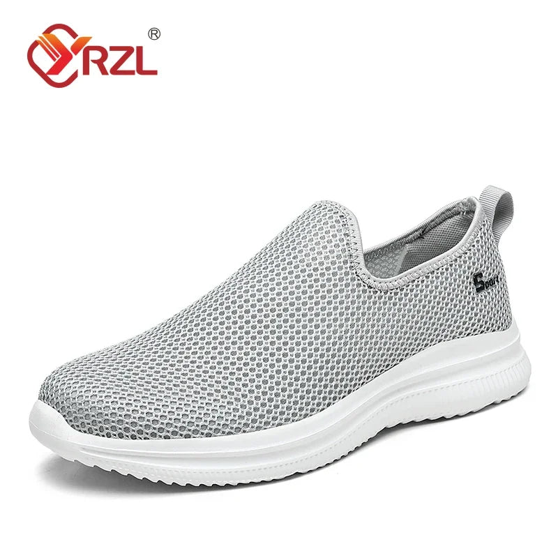 YRZL Zapatillas de deporte para hombre, zapatos informales transpirables Unisex, mocasines de malla antideslizantes para exteriores, zapatos de tenis ligeros a la moda para hombre