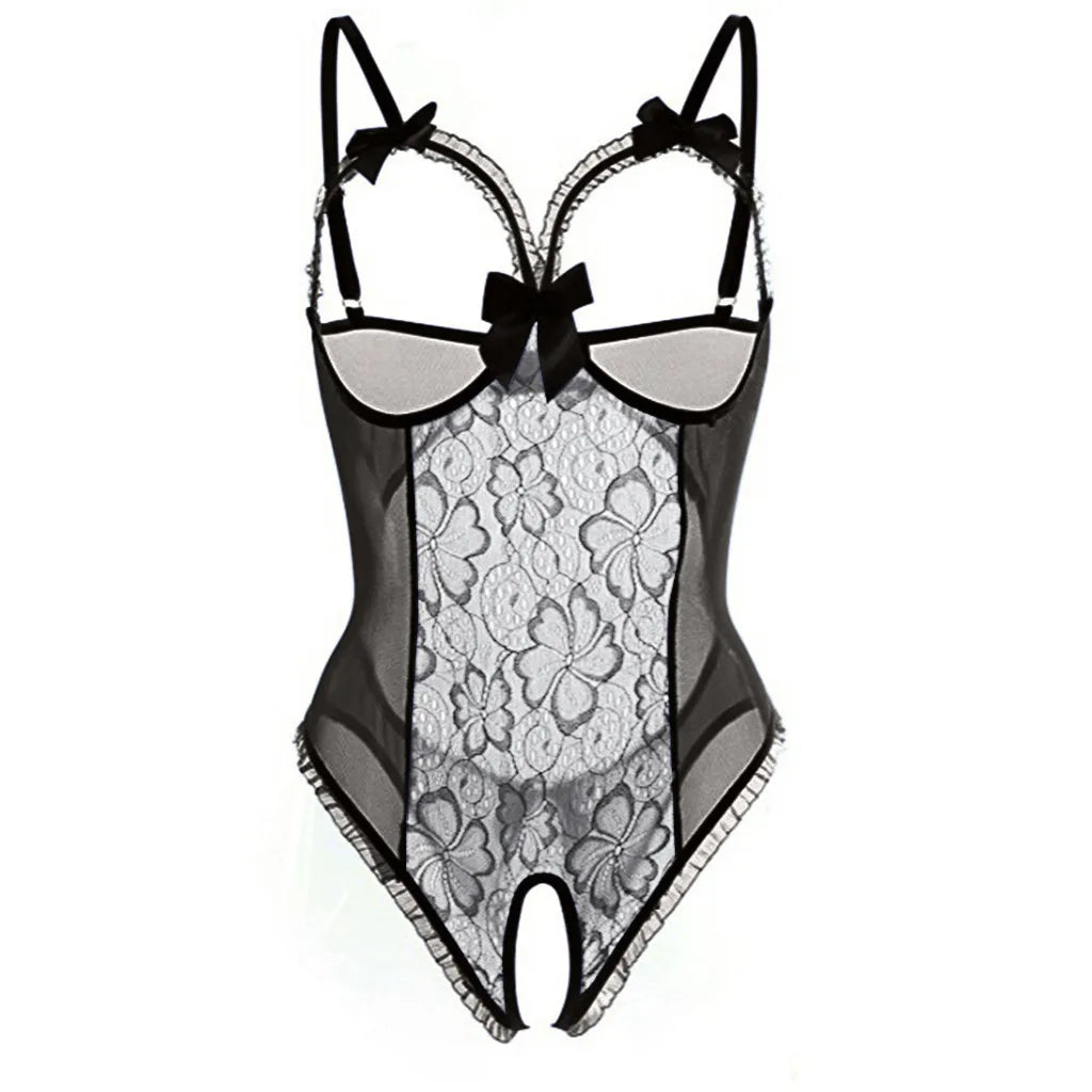 Babydoll con Encaje y Lazo, Ropa Interior para Mujer