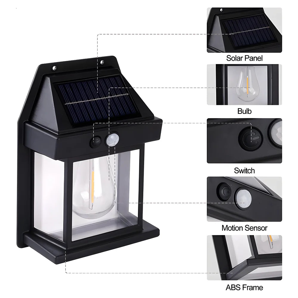Lámpara Solar de Pared Impermeable para Jardín y Exteriores