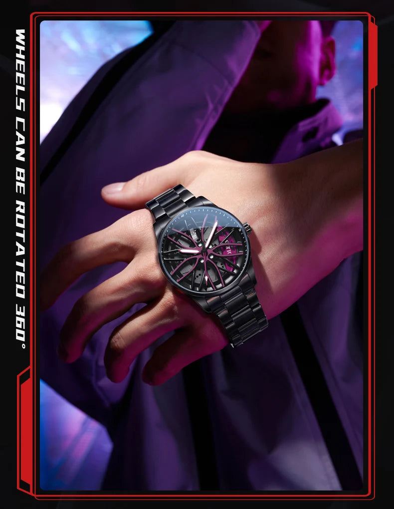 Reloj de Cuarzo OLEVS 9937 para Hombre con Esfera Giratoria de Acero