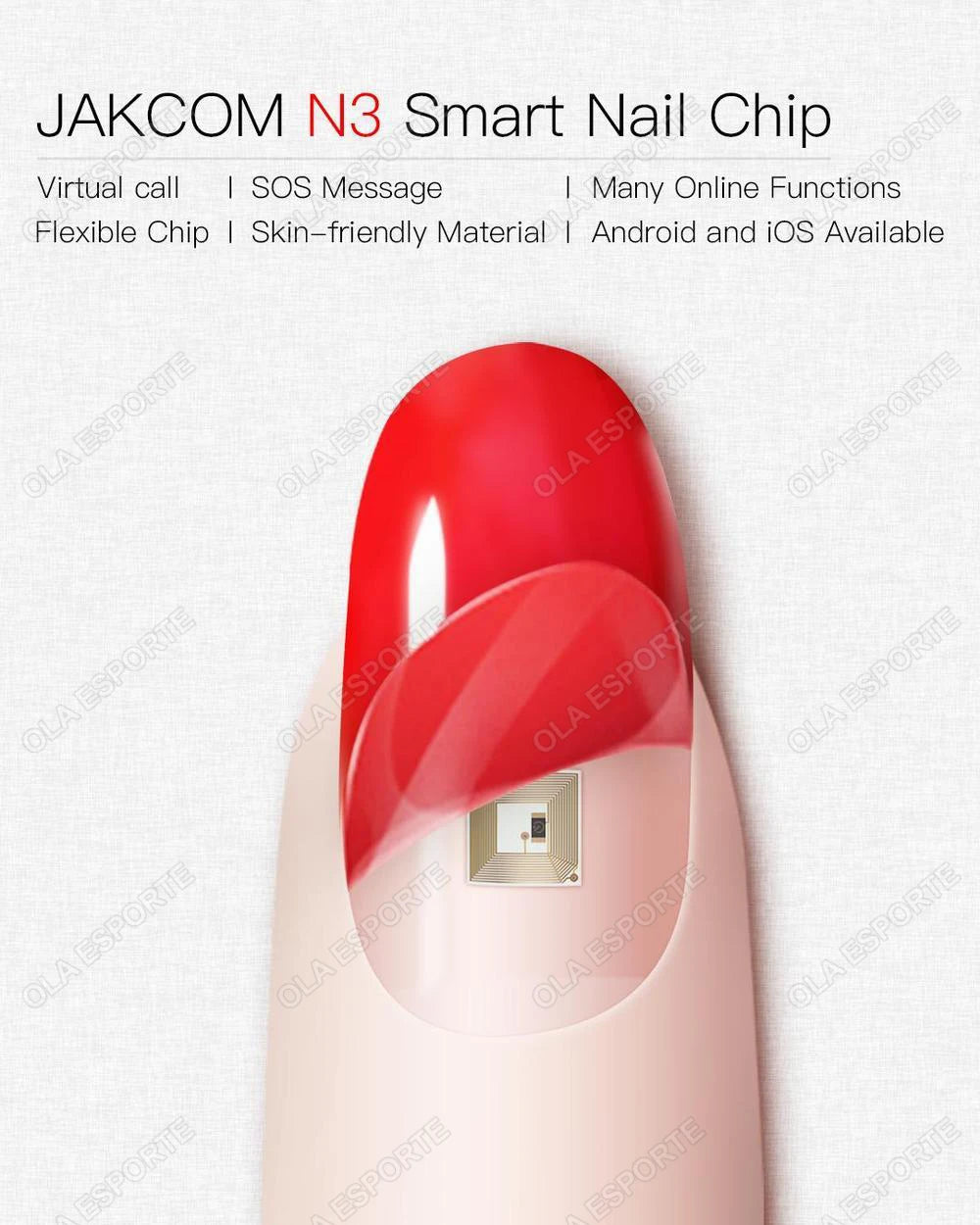 Nuevo Chip de uñas inteligente NFC, llamada Virtual SOS, función de supervisión de Fitness, dispositivo rastreador GPS, Mini rastreador, Chip inteligente para Android IOS
