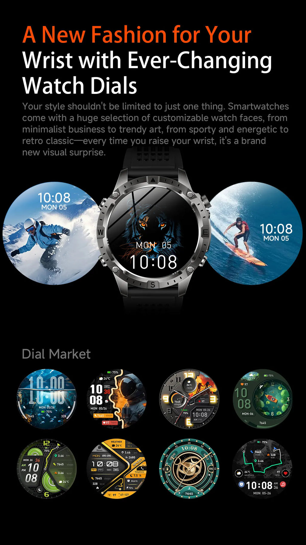 Reloj Inteligente con GPS, Mapa Offline, Linterna y 170 Deportes
