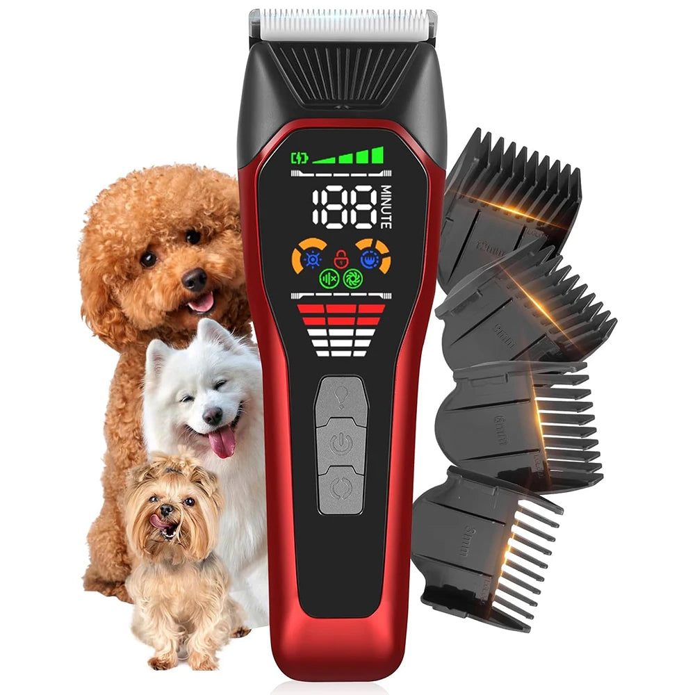 Cortadora de pelo profesional para perros, afeitadora inalámbrica silenciosa de 2 velocidades para abrigos gruesos y pesados, herramientas de aseo para caballos, ovejas, gatos y perros