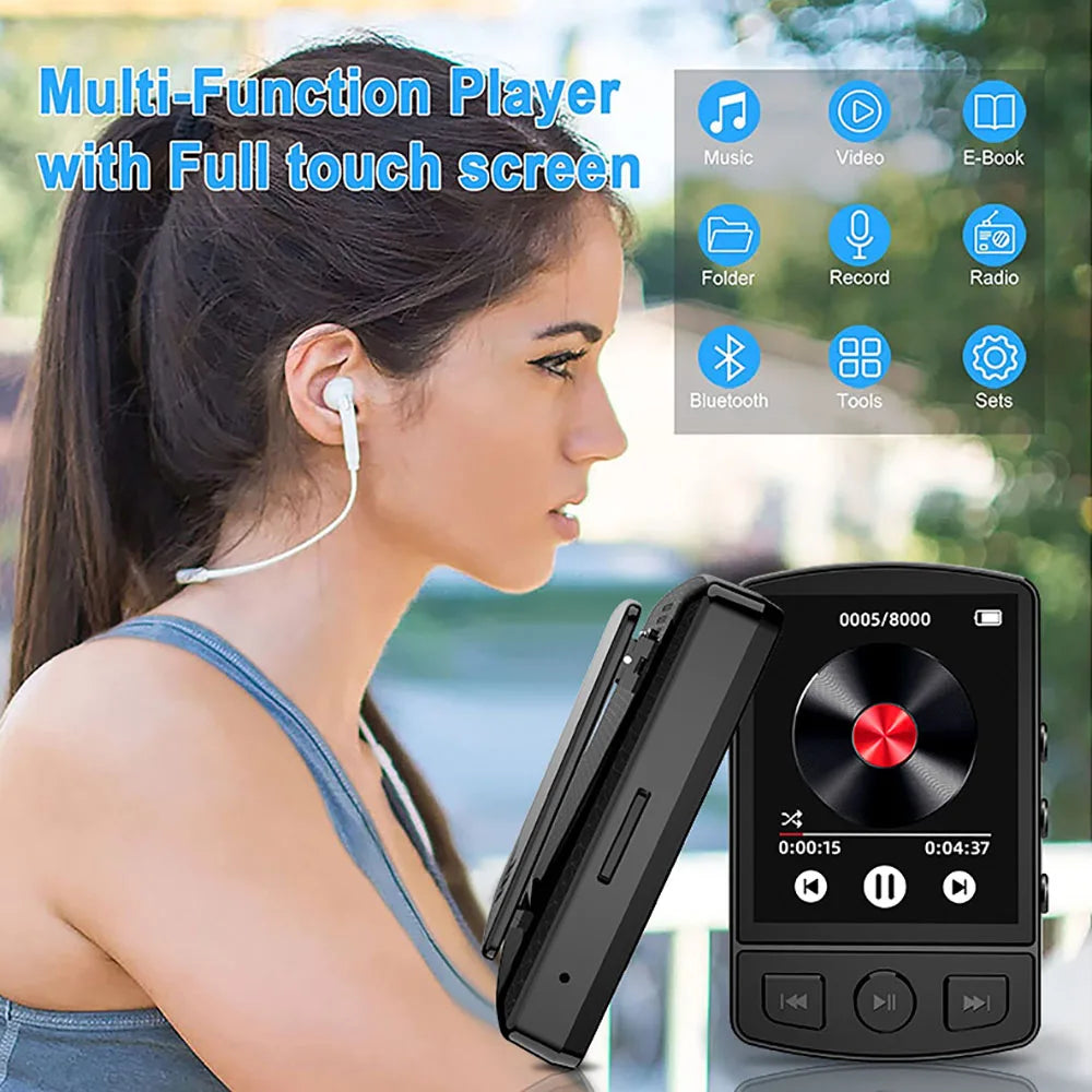 Walkman Deportivo MP3 Bluetooth 5.0 con Radio FM y Pantalla 1.8"