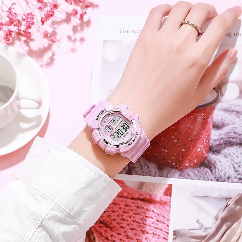 Relojes de moda para niños, reloj Digital deportivo luminoso resistente al agua, relojes con alarma, reloj electrónico inteligente para niños y niñas, regalo