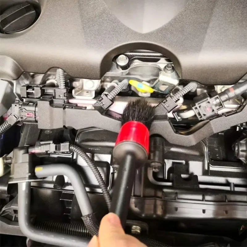 Juego de 6 cepillos para detalles de cuidado de lavado de coches, para limpiar ruedas, salpicaderos, salidas y más, cepillos de limpieza para automóviles, accesorios para automóviles