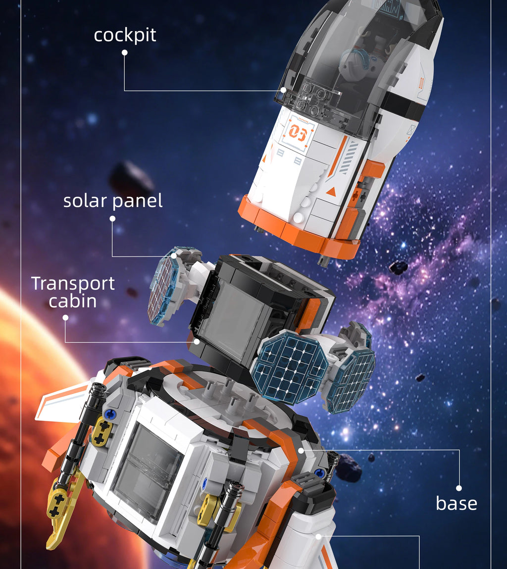 LL003 Serie Aeroespacial, Juguetes Creativos para el Hogar, Set de Bloques de Construcción de Naves Espaciales, Juguete Educativo para Niños, Regalo de Cumpleaños