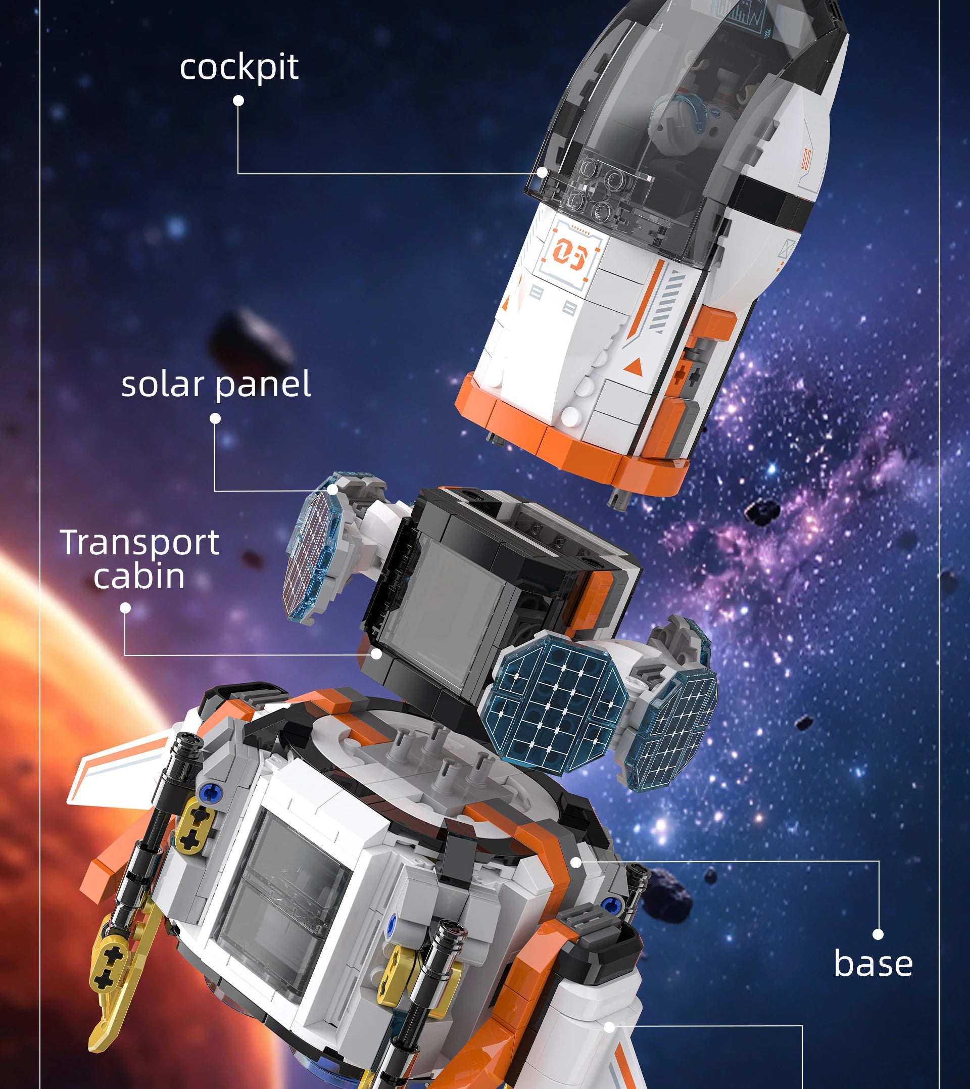 LL003 Serie Aeroespacial, Juguetes Creativos para el Hogar, Set de Bloques de Construcción de Naves Espaciales, Juguete Educativo para Niños, Regalo de Cumpleaños