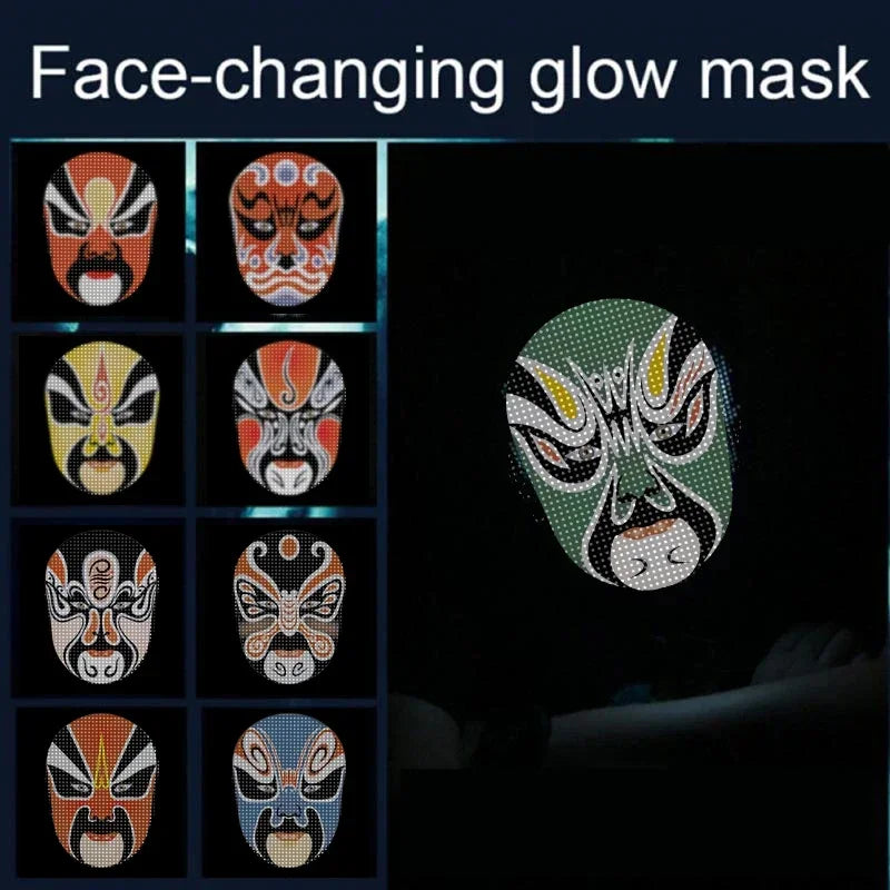Máscara LED con Bluetooth, controlada por aplicación, cambia la imagen de tu rostro, fotos personalizadas para cosplay, accesorio para disfraz de Halloween.