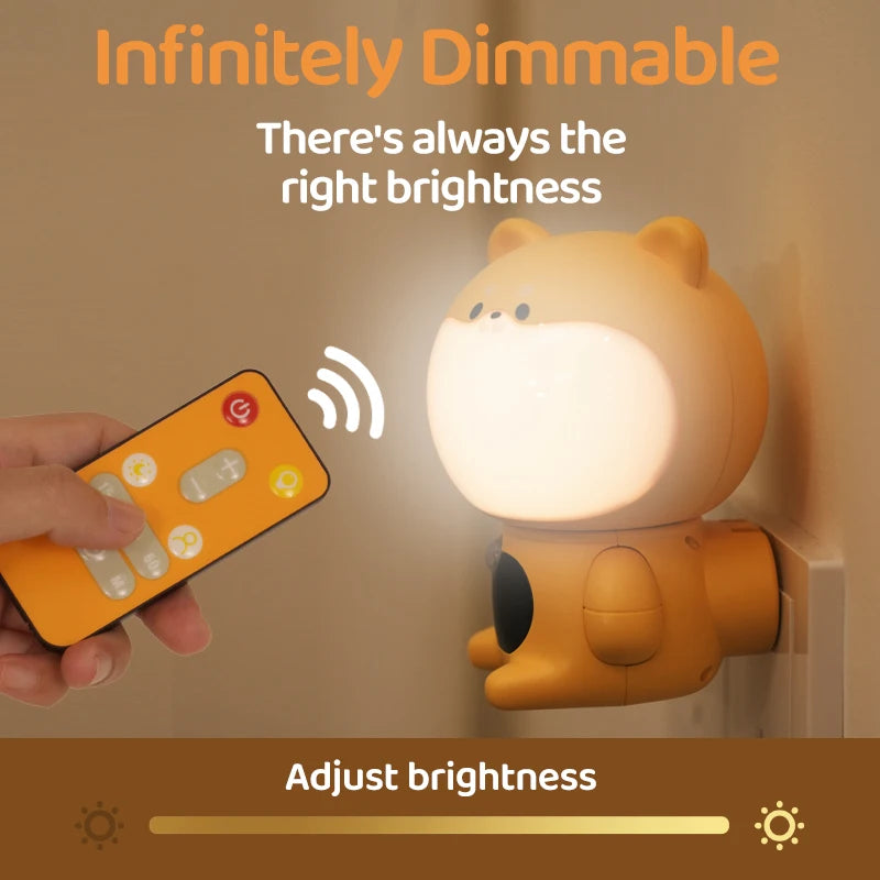 Lámpara de pared para mascotas, luz nocturna de inducción enchufable con Control remoto, iluminación para pasillo y dormitorio