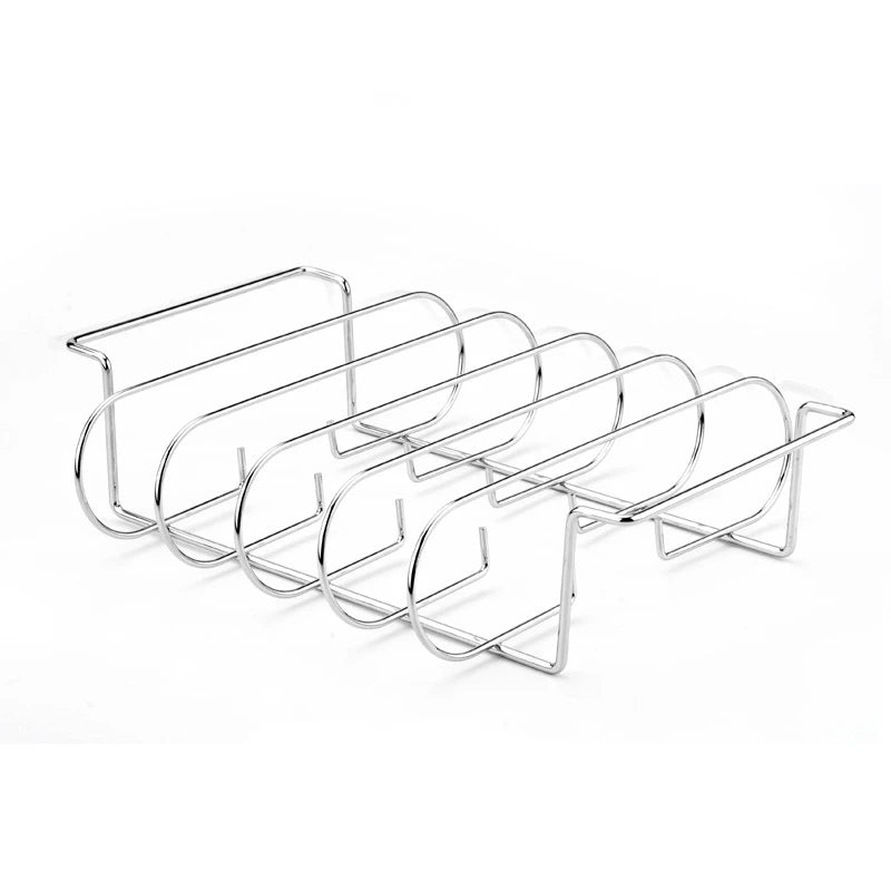 Soporte para Costillas de Barbacoa de Acero Antiadherente para 4 Rejillas