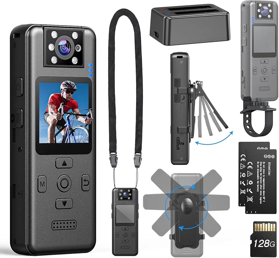 Mini cámara deportiva 4K WiFi H86 con visión nocturna y doble batería