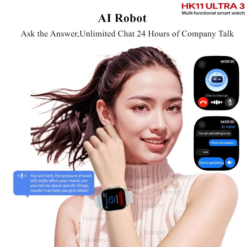 Reloj Inteligente HK11 Ultra 3 con AMOLED, Auriculares TWS y Robots IA