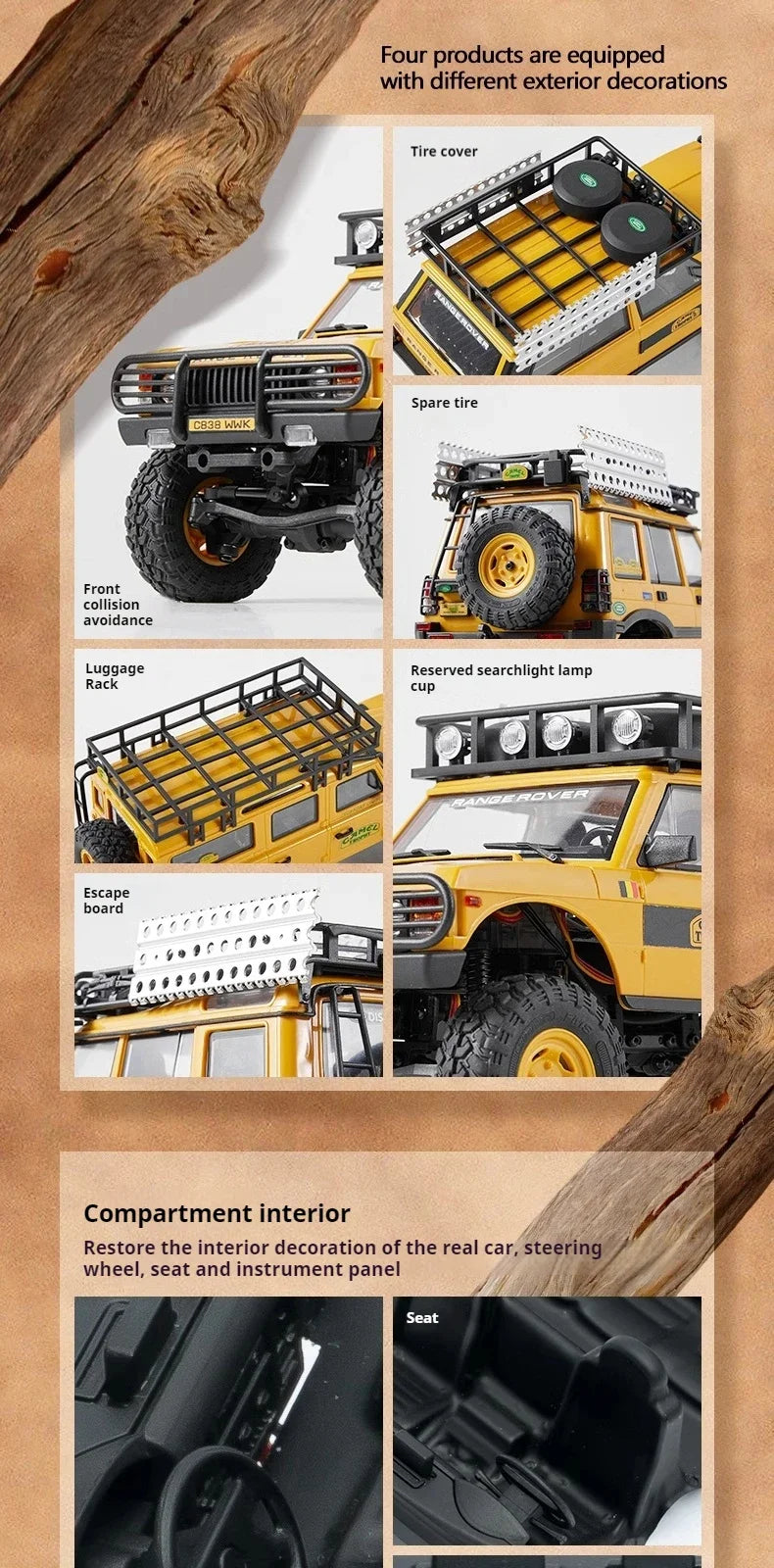Auto de Control Remoto FMS Land Rover 1/24 Todo Terreno RC