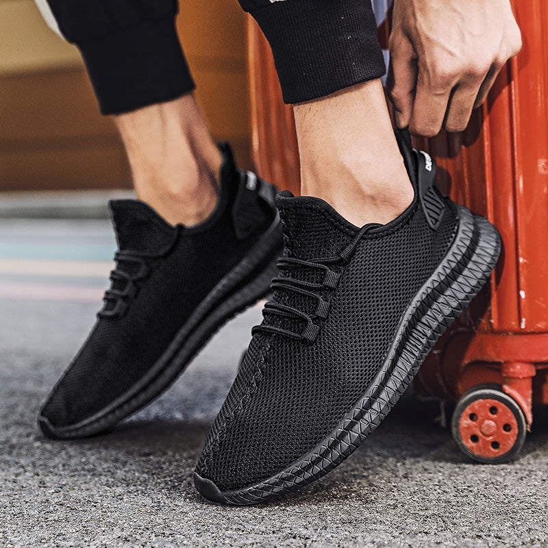 Zapatillas de correr transpirables y ligeras para hombre, Tenis antideslizantes para exteriores, zapatos deportivos suaves con cordones para caminar, 2023