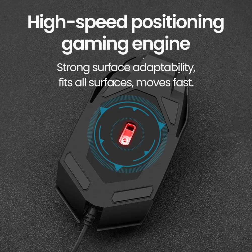 Ratones USB silenciosos con retroiluminación RGB, ratón para juegos con cable USB para PC de escritorio, portátil, ordenador, hogar y oficina, LED luminoso de 1600DPI