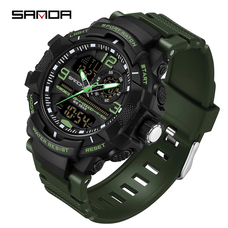 Reloj Deportivo SANDA Doble Pantalla para Hombre con Cronómetro