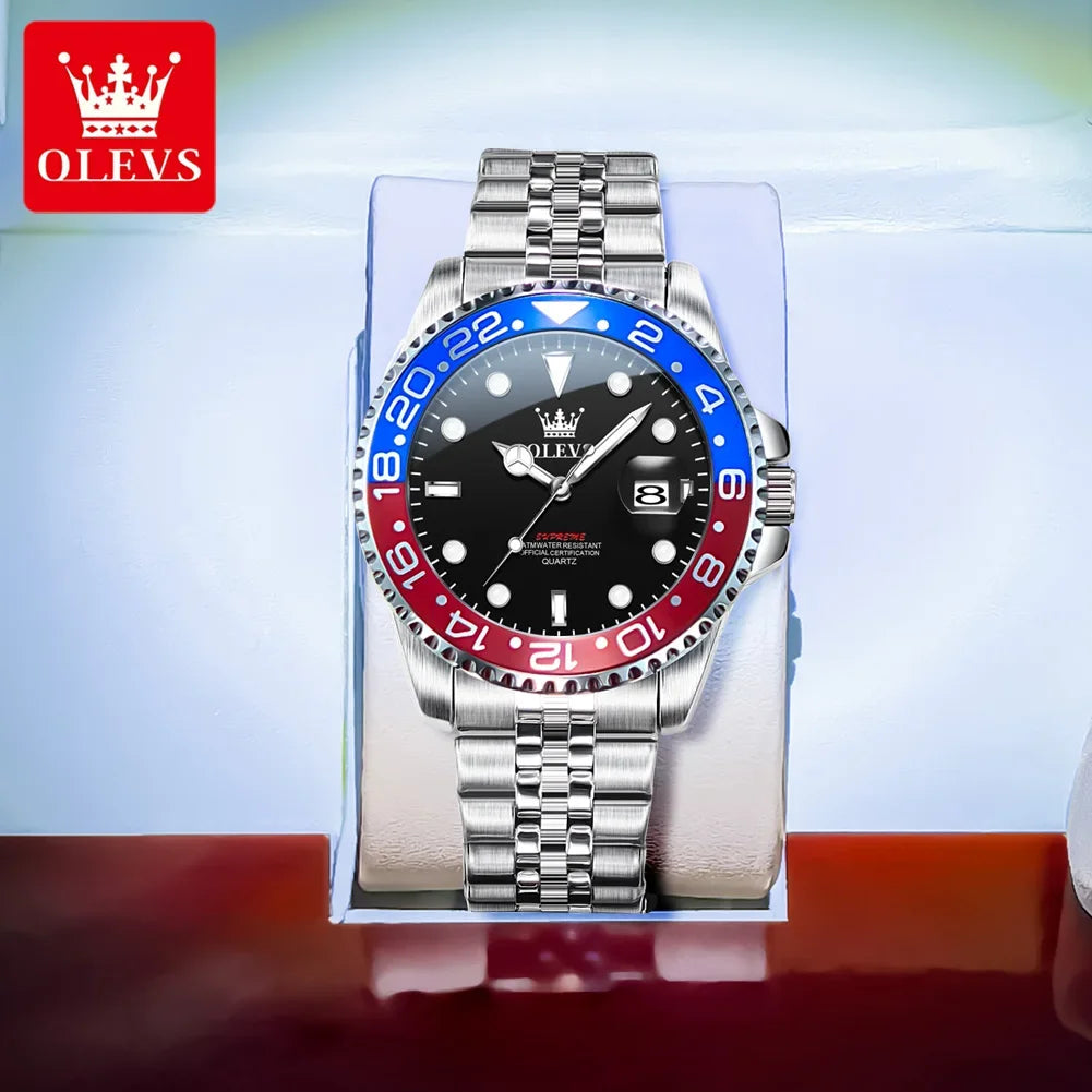 Reloj de Cuarzo OLEVS para Hombre Acero Inoxidable Resistente al Agua