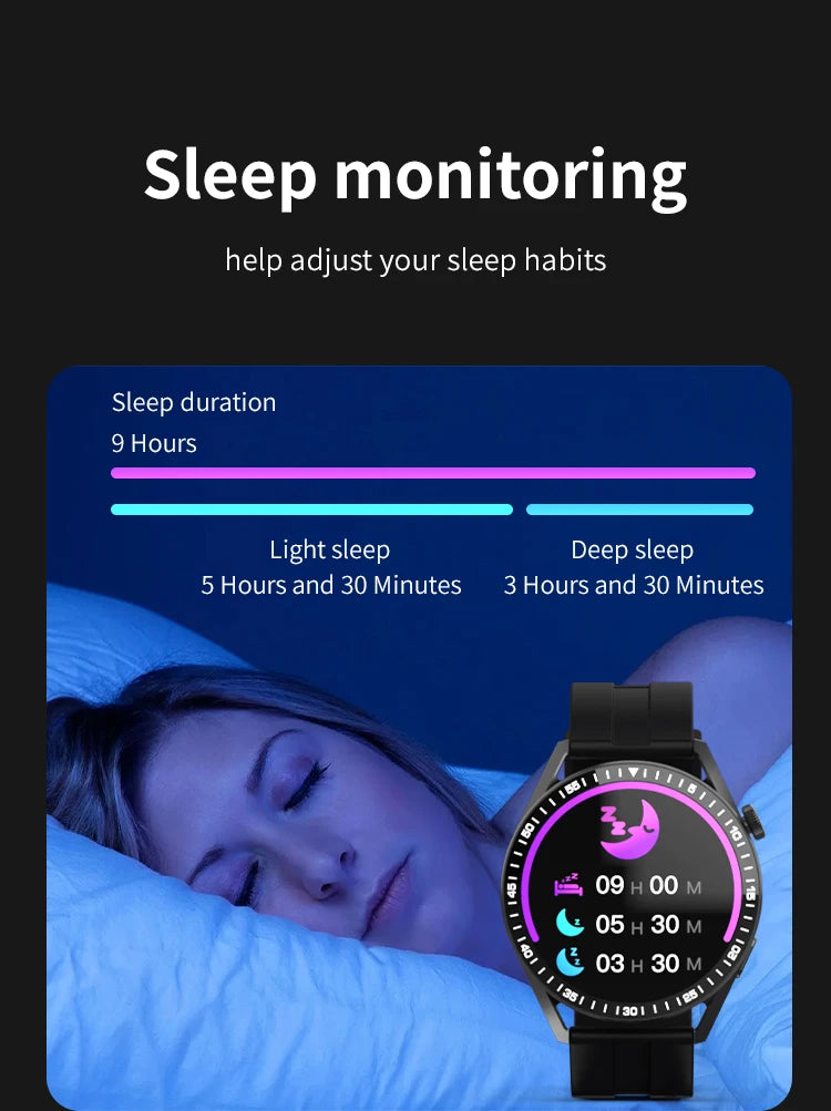 Nuevo reloj inteligente deportivo GPS a la moda para hombre, pantalla AMOLED de 1,85 ", frecuencia cardíaca, presión arterial, salud, reloj inteligente para IOS y Android