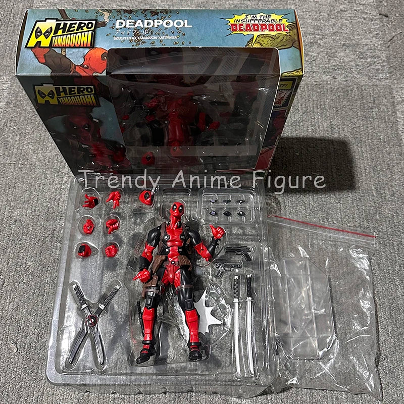 Figura de Acción Revoltech Deadpool, Kaiyodo Amazing Yamaguchi, Figuras de X-Men, Modelo de PVC de 16 cm, Muñeco de Wade Wilson Deadpool