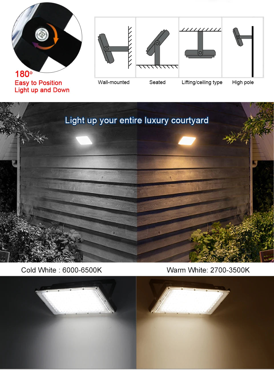 Reflector LED para Exteriores 50W 100W 150W IP65 220V