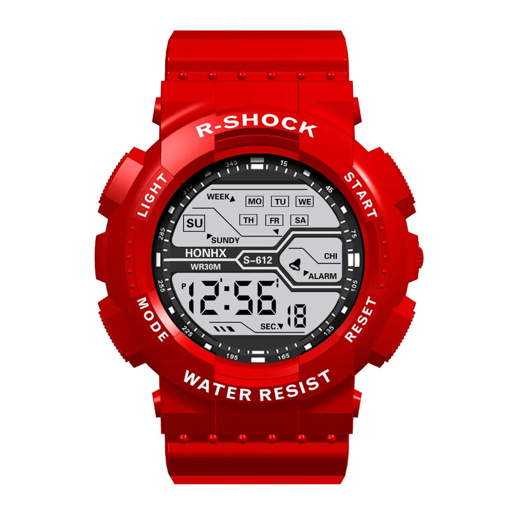Reloj deportivo al aire libre para Hombre, multifunción, pantalla grande LED, electrónico, resistente al agua, luminoso, militar, Digital, Relojes de pulsera para Hombre