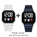 2 unids/set niños reloj estudiantes deportes LED relojes digitales Spaceman correa de silicona reloj de pulsera electrónico para niños niñas