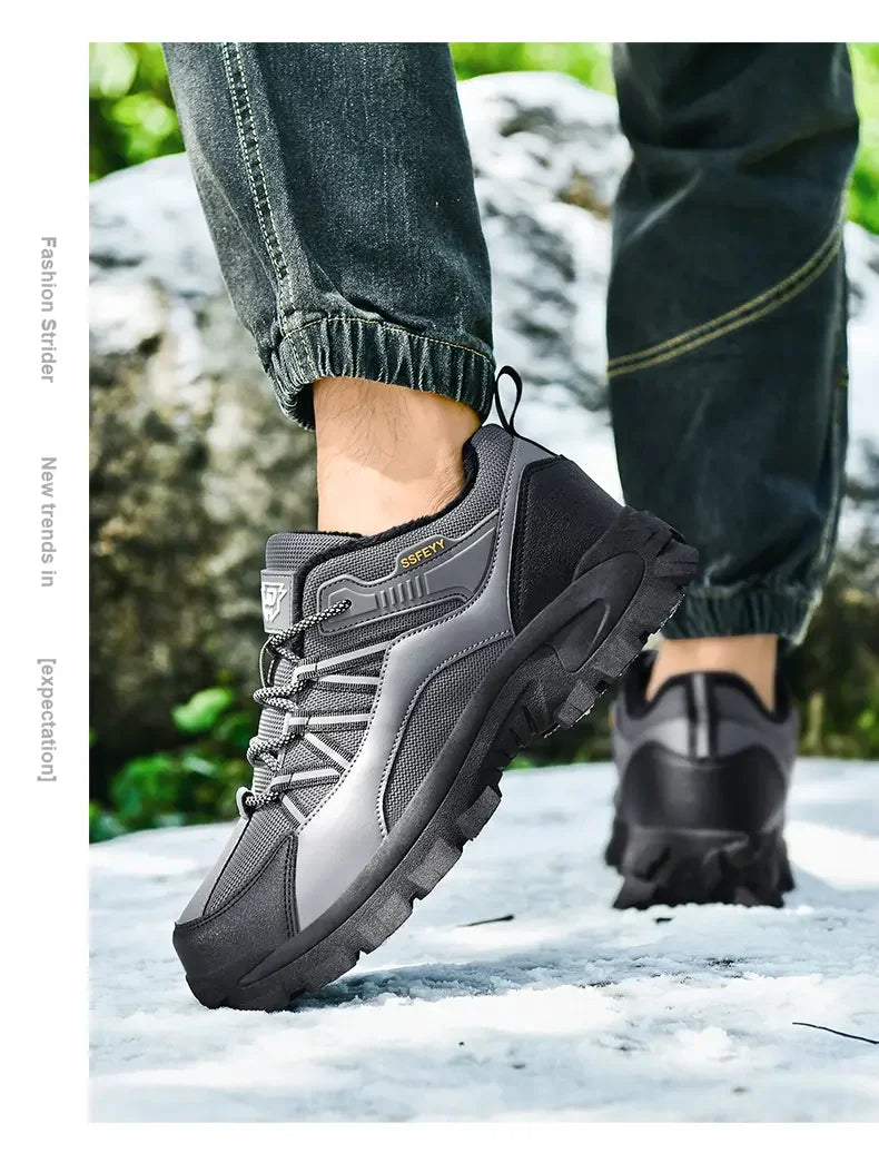 Botas de senderismo para hombre con forro polar, suela gruesa antideslizante