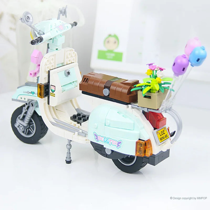 Bloques de Construcción LOZ-1117, Motocicleta Eléctrica Urbana, Modelo MOC para Armar, Decoración de Escritorio, Regalo Coleccionable para Adultos, Cumpleaños, Festividades