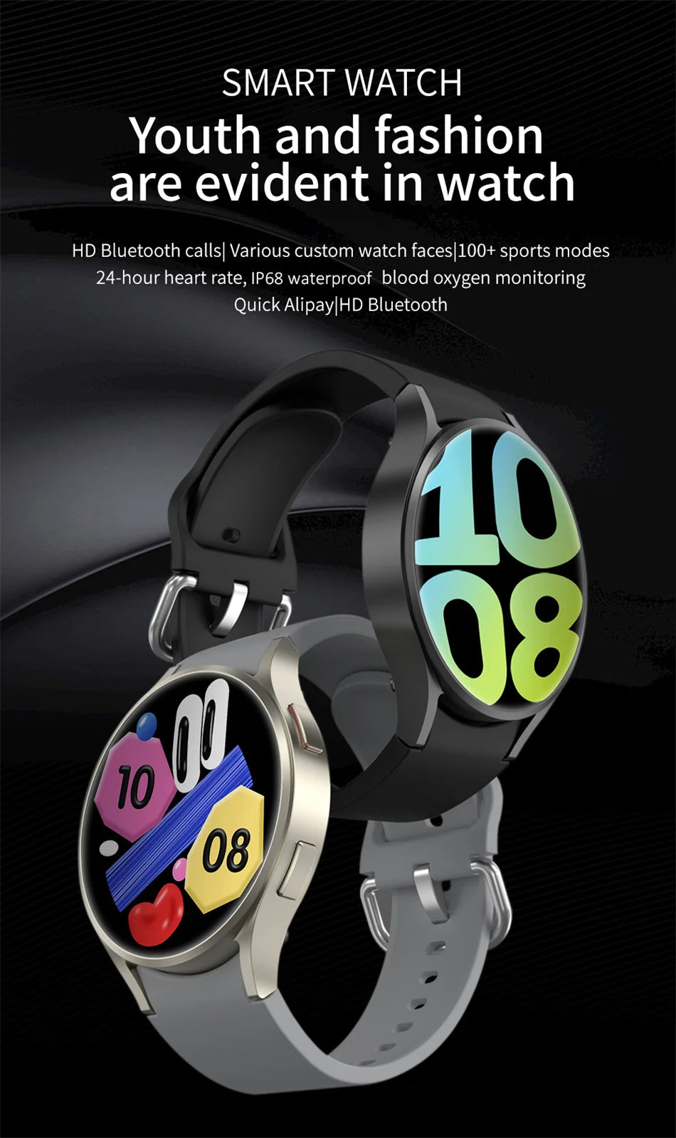 Reloj inteligente con seguimiento GPS para hombres y mujeres, reloj inteligente deportivo con frecuencia cardíaca, Bluetooth, llamada, NFC, IP68, resistente al agua, brújula, Smartwatch 7 Mini