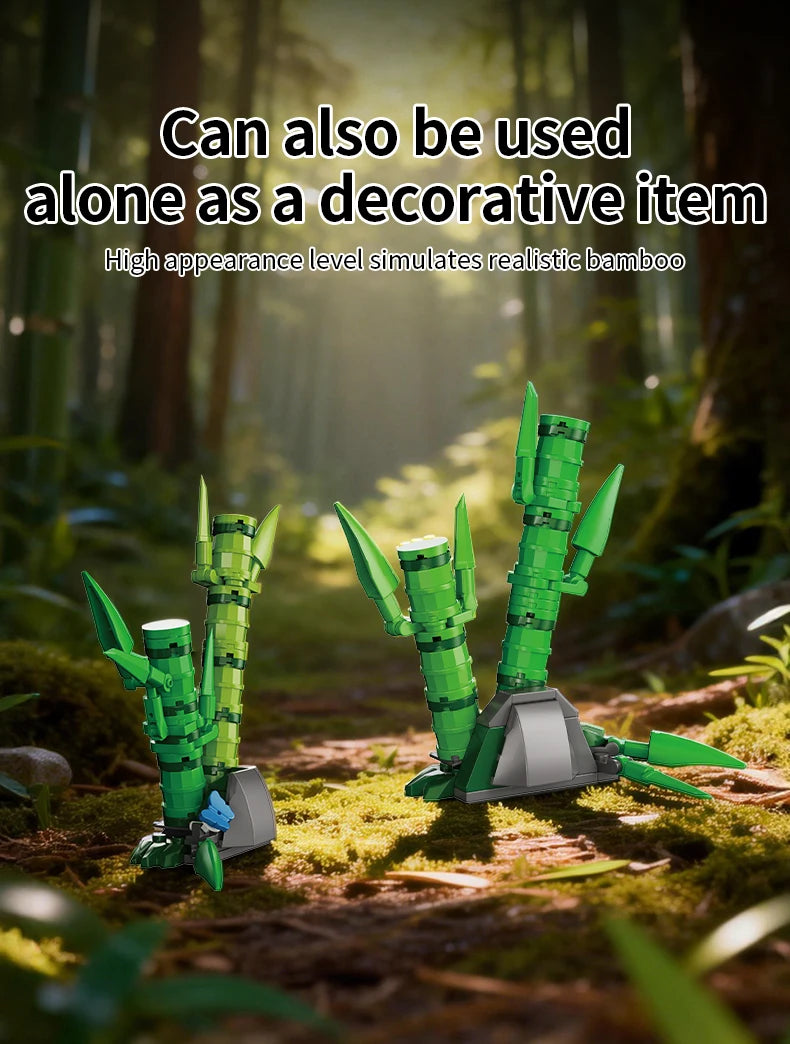 Bloques de Construcción KQ202 MOC Panda, Modelo de Animal del Bosque de Bambú, Decoración de Escritorio STEM para el Hogar, Regalo Educativo de Cumpleaños y Navidad para Niños