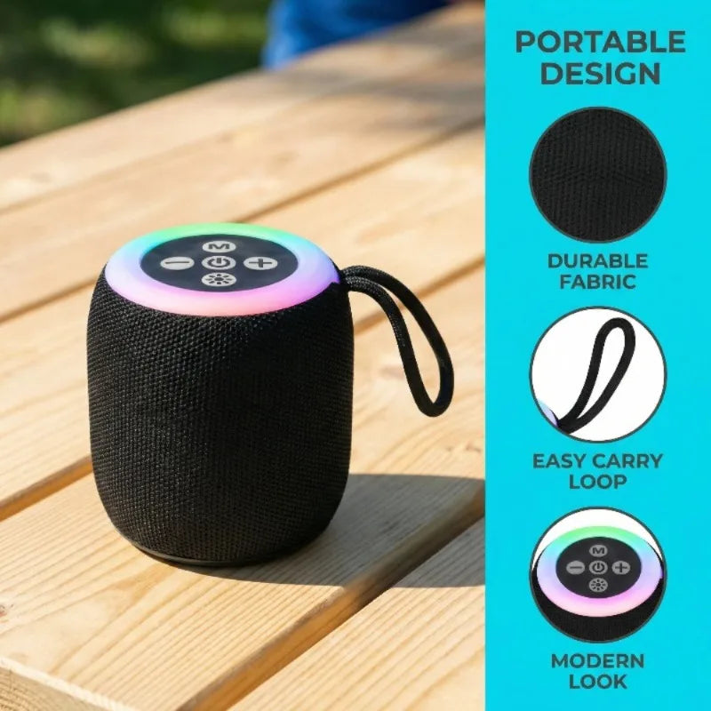 Parlante Bluetooth Portátil con Luces RGB y Sonido 5W