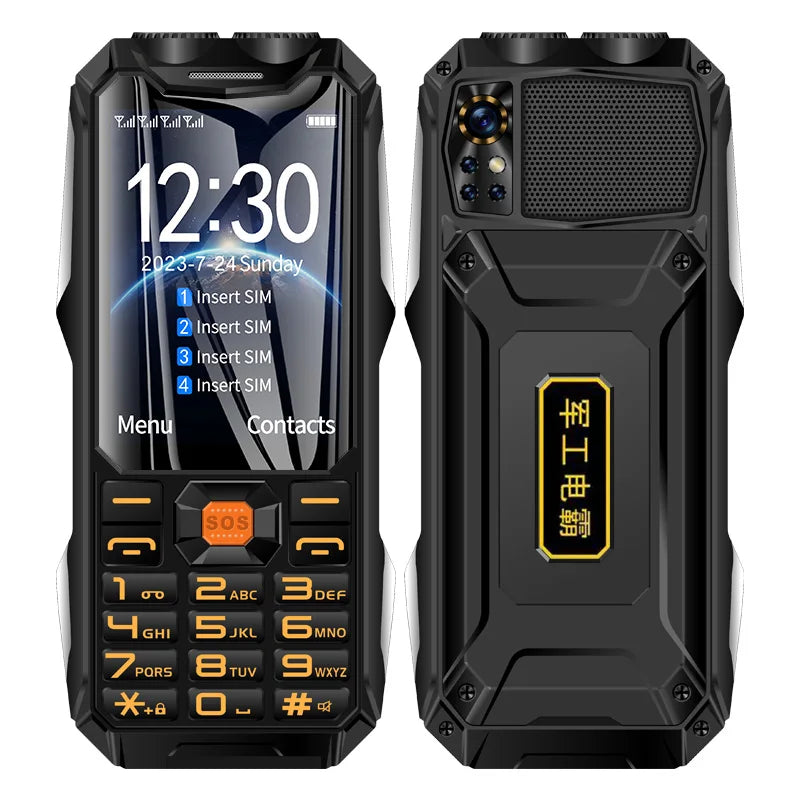 Teléfono móvil de red Q9 GSM 2G, 4 tarjetas SIM, barra resistente, pantalla HD de 3,5 pulgadas, batería grande, voz fuerte para personas mayores