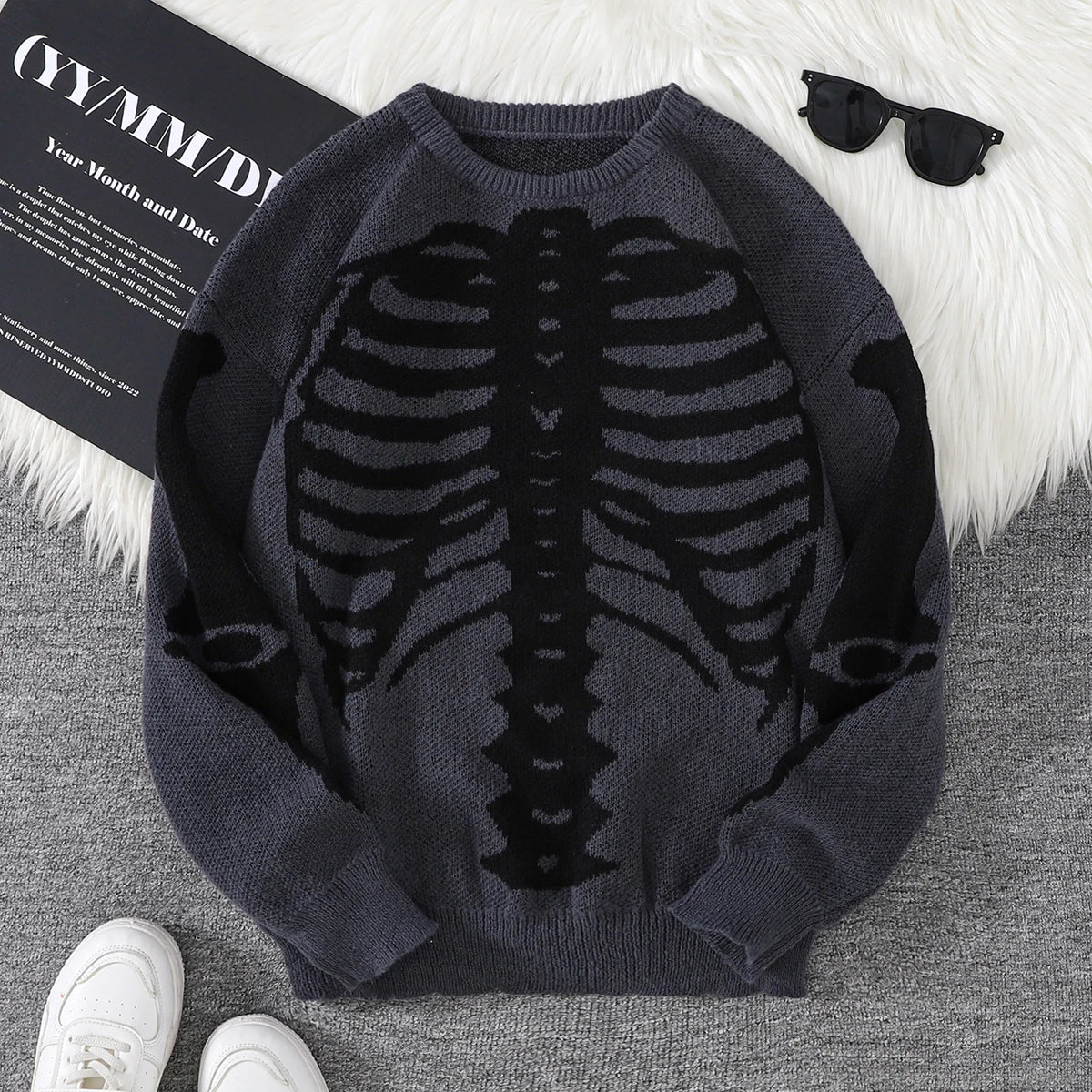 Nuevo Popular Otoño e Invierno Backbone Jacquard patrón pulóver suéter Casual cuello redondo tejido jersey de los hombres