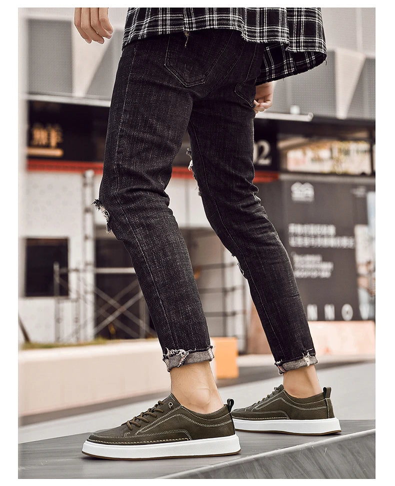 Zapatos de cuero genuino para hombre de marca, cómodas plantillas de suela blanda, zapatos Oxford informales para hombre, calzado deportivo para exteriores
