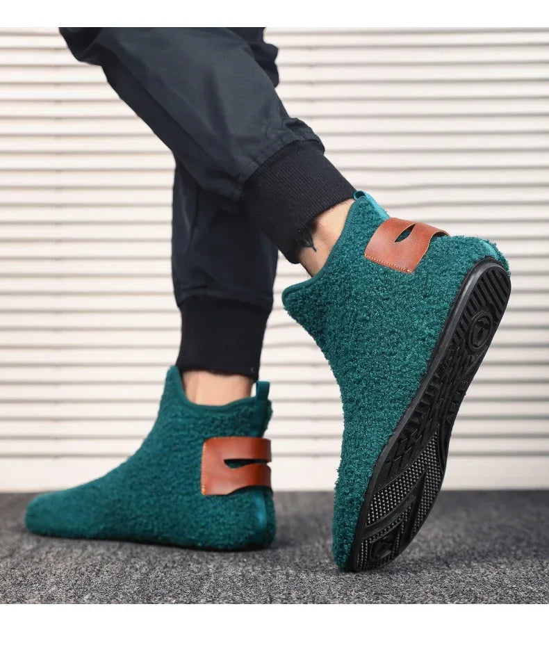 YRZL, zapatos de algodón de invierno para hombre, zapatillas ligeras sin cordones de alta calidad, mocasines de algodón de felpa para interiores, zapatos cálidos de invierno para hombre