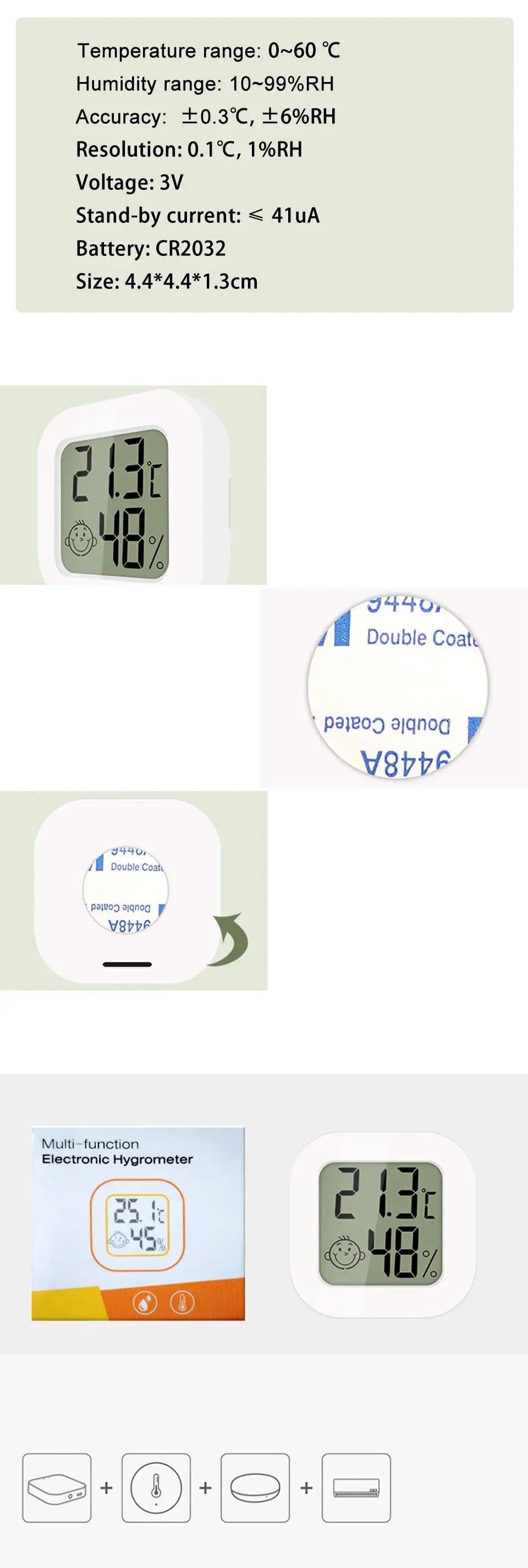 Termómetro Digital LCD con Higrómetro para el Hogar