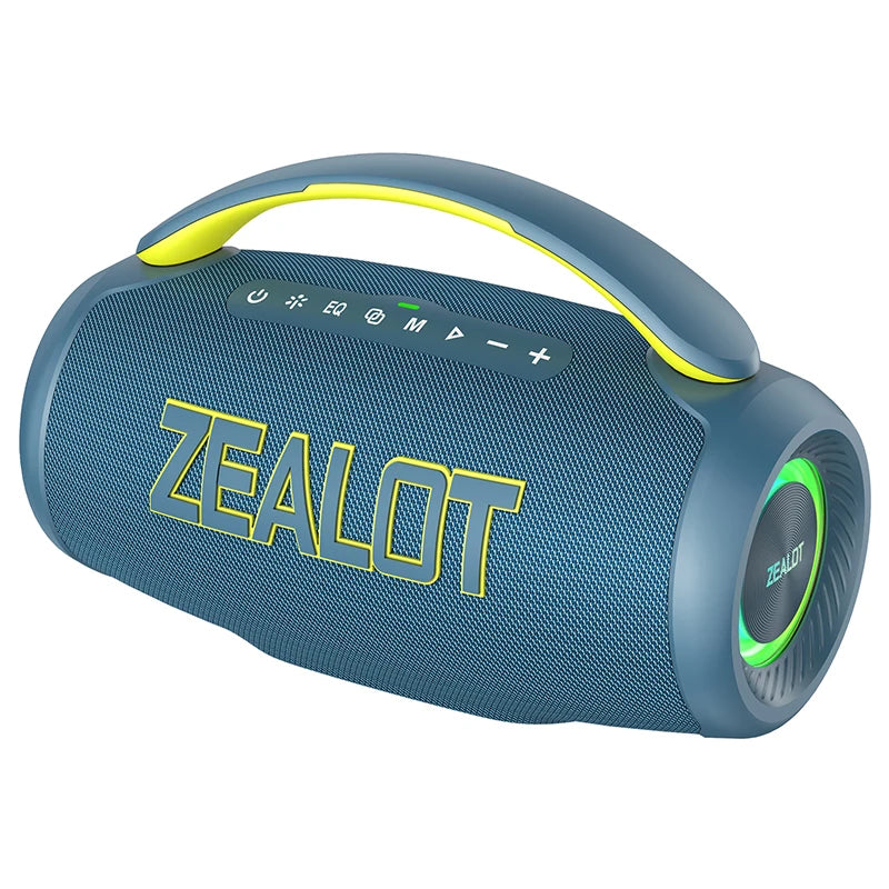 Altavoz Zealot-P12 Altavoz Bluetooth portátil de 60 W con IPX6 resistente al agua, mango cómodo, iluminación controlable, TF, USB