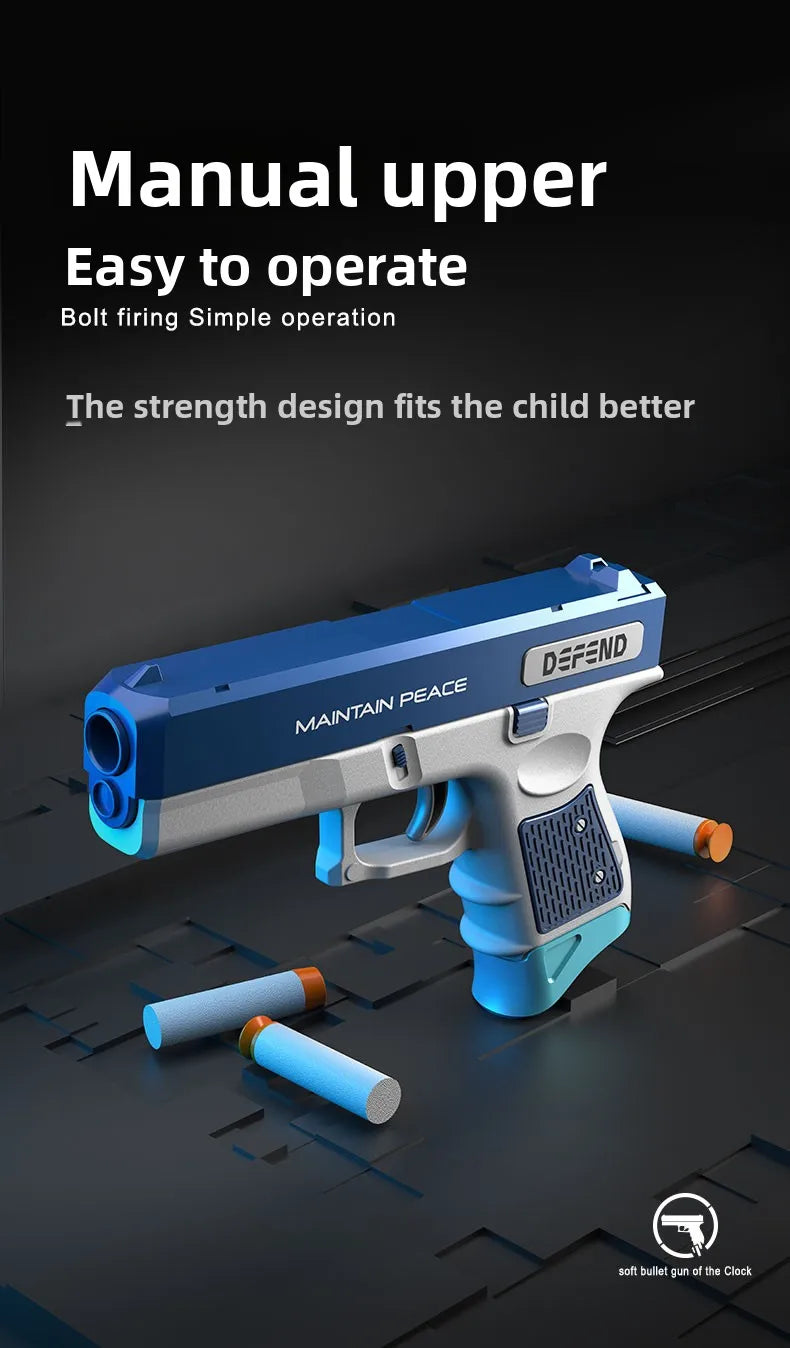 Lanzador de Dardos Suaves, Pistola de Juguete Realista, Pistola Manual de Dardos de Espuma, Juguete Interactivo de Tiro en Interiores con 8 Dardos Suaves